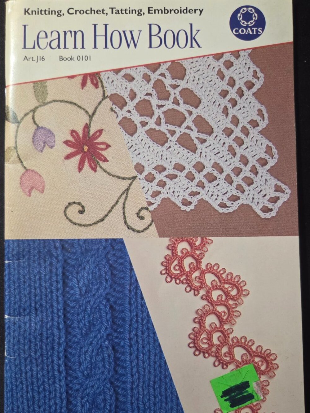 VTG Coats & Clark Learn How Book 0101 Knitting Crochet Tatting Embroidery Art.J1